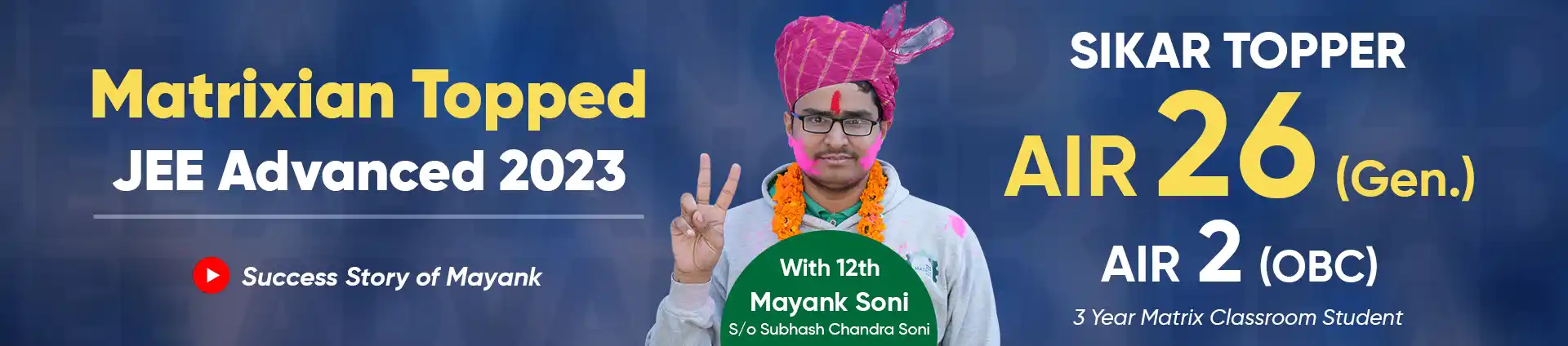 jee advanced 2023 topper mayank soni air 26 gen