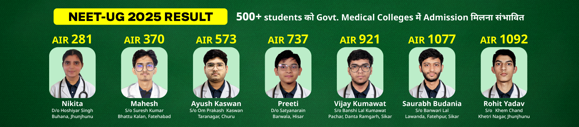 NEET UG 2025 result